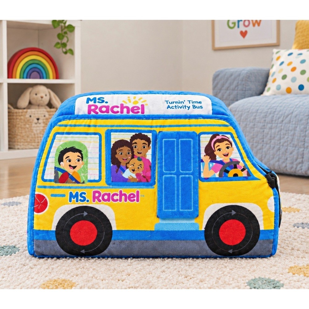 Baby GUND Turnin' Time Activity Bus Plush, Ms. Rachel Tummy Time 3m+